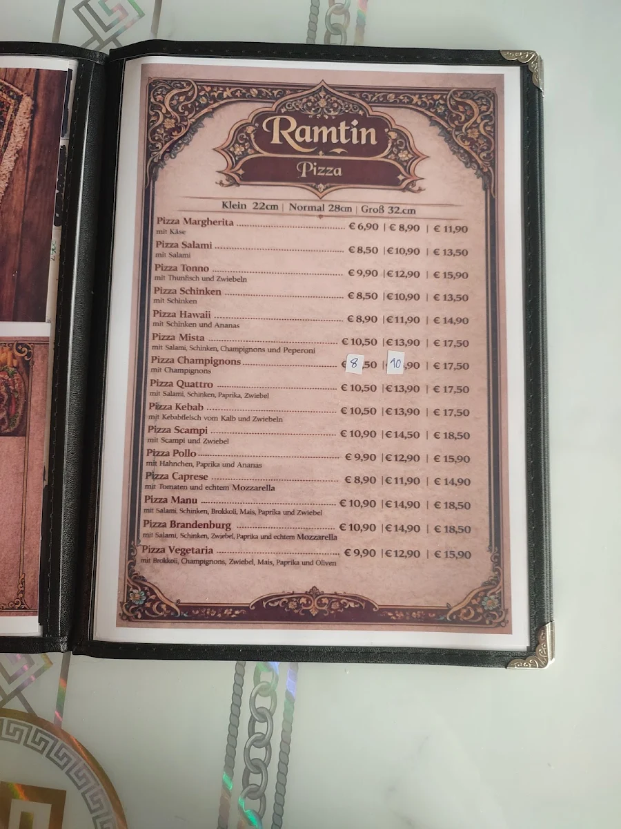 Speisekarte, Ramtin's persische Spezialitäten