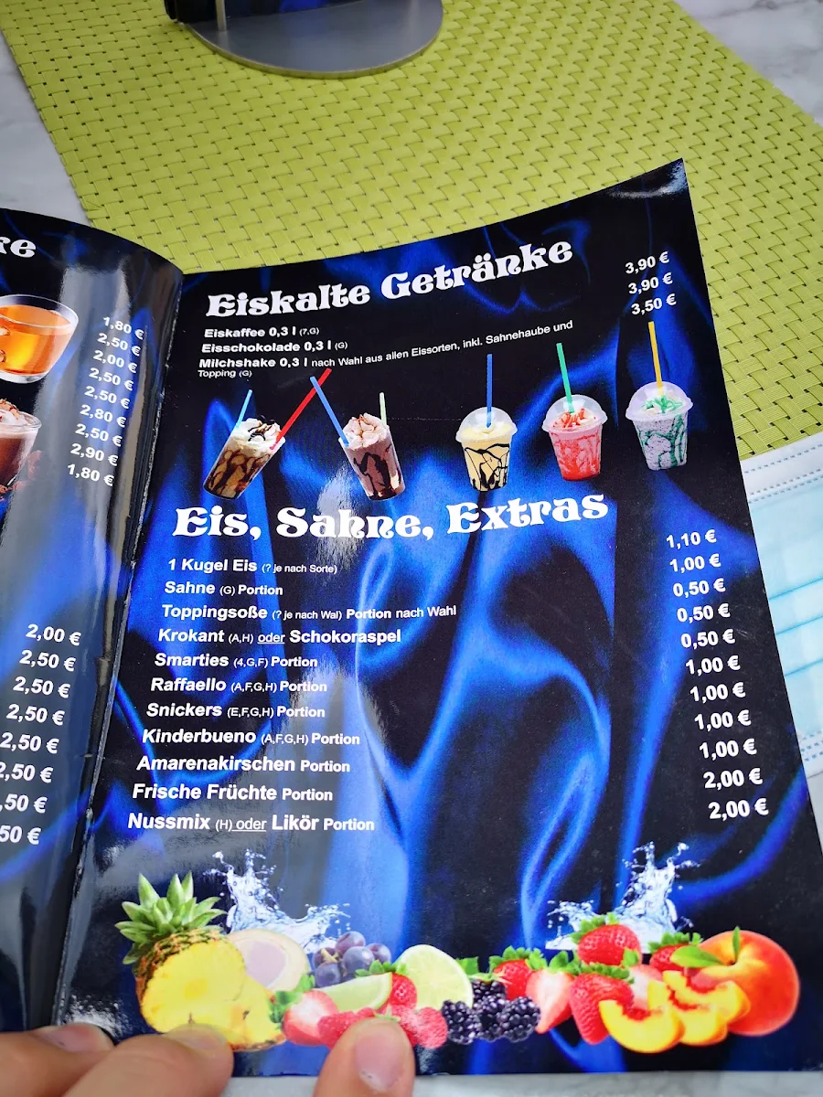 Speisekarte, Taberna Eismanufaktur