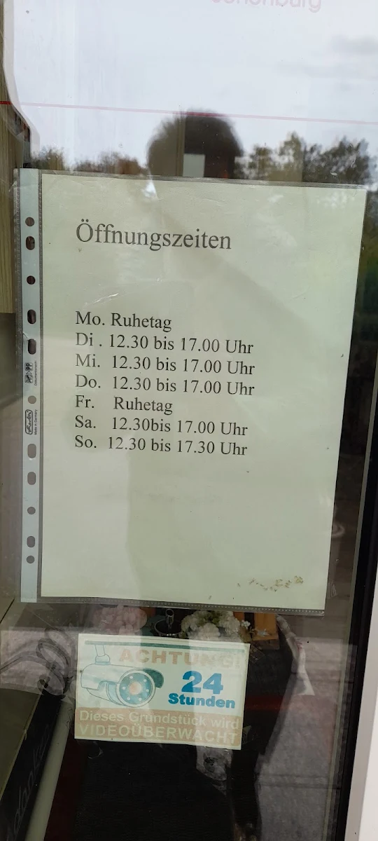 Speisekarte, Café ,,Am Fuße der Burg"