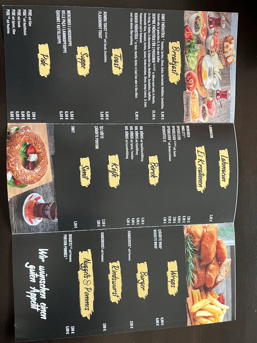 Speisekarte, Dursun's Frühstück Café