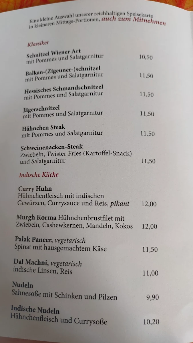 Speisekarte photo 1