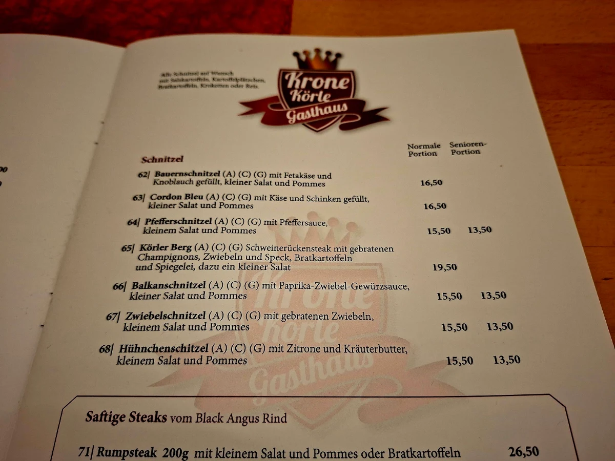 Speisekarte photo 2