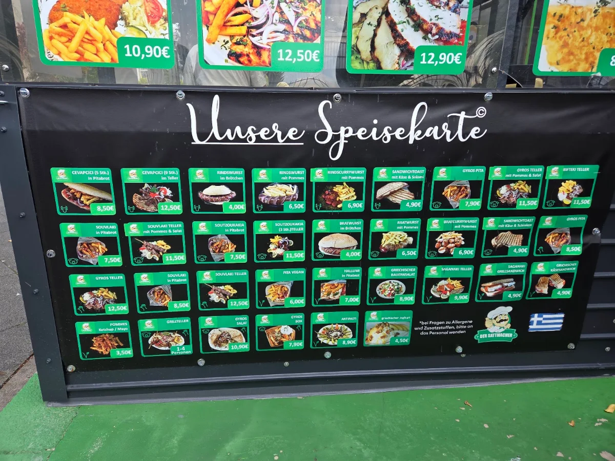 Speisekarte, Der Sattmacher Greek Food