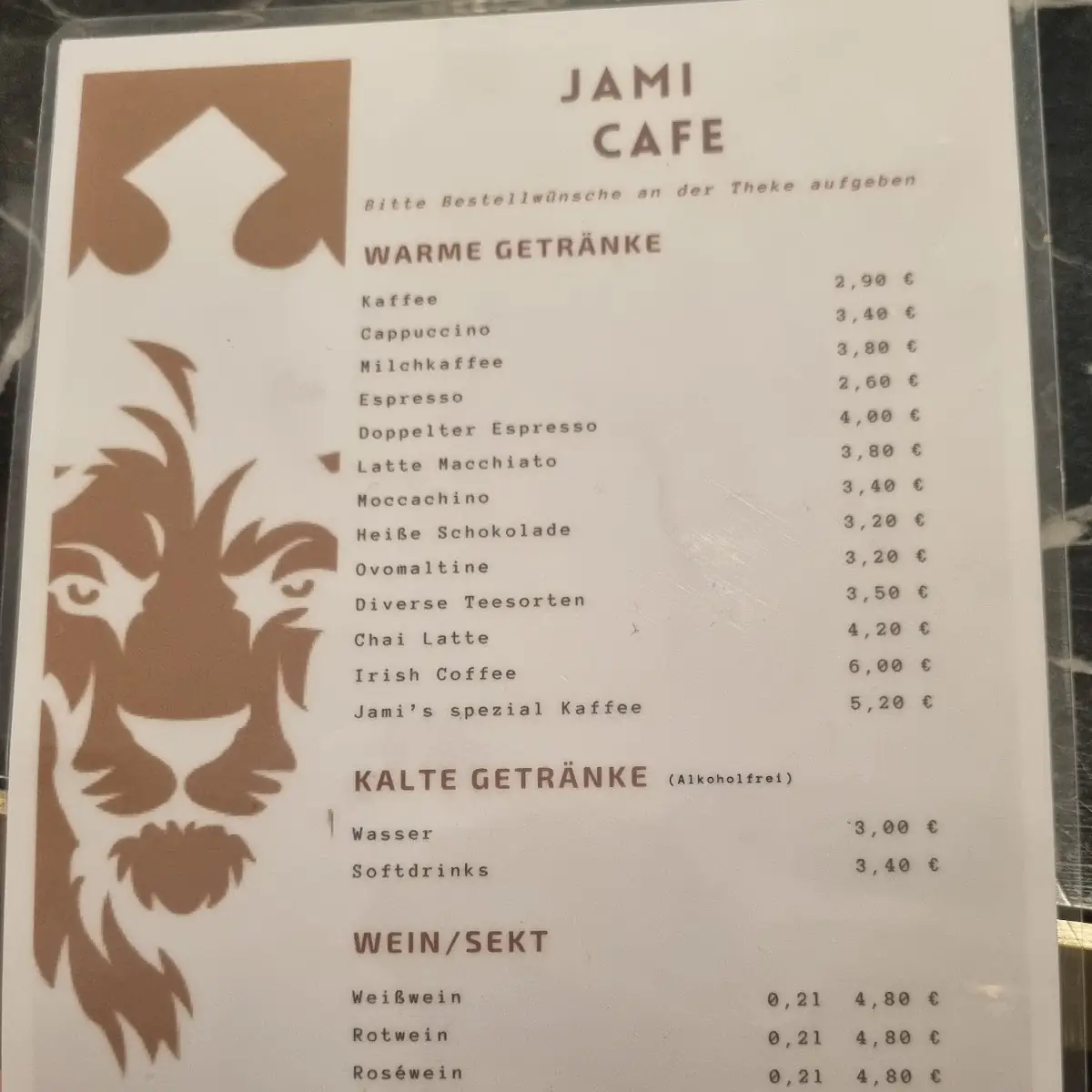Speisekarte, Jami