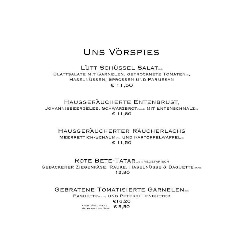 Speisekarte photo 2