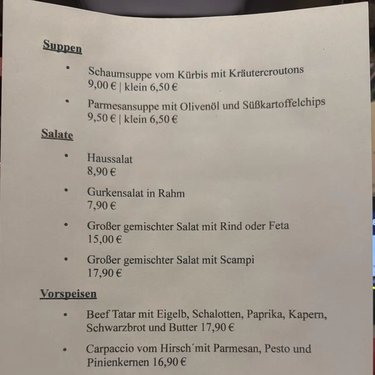 Speisekarte photo 3