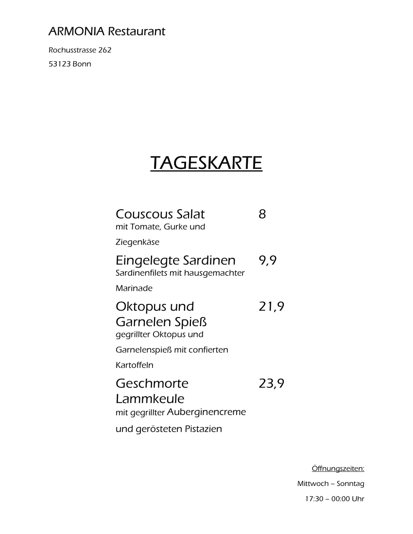 Speisekarte photo 8