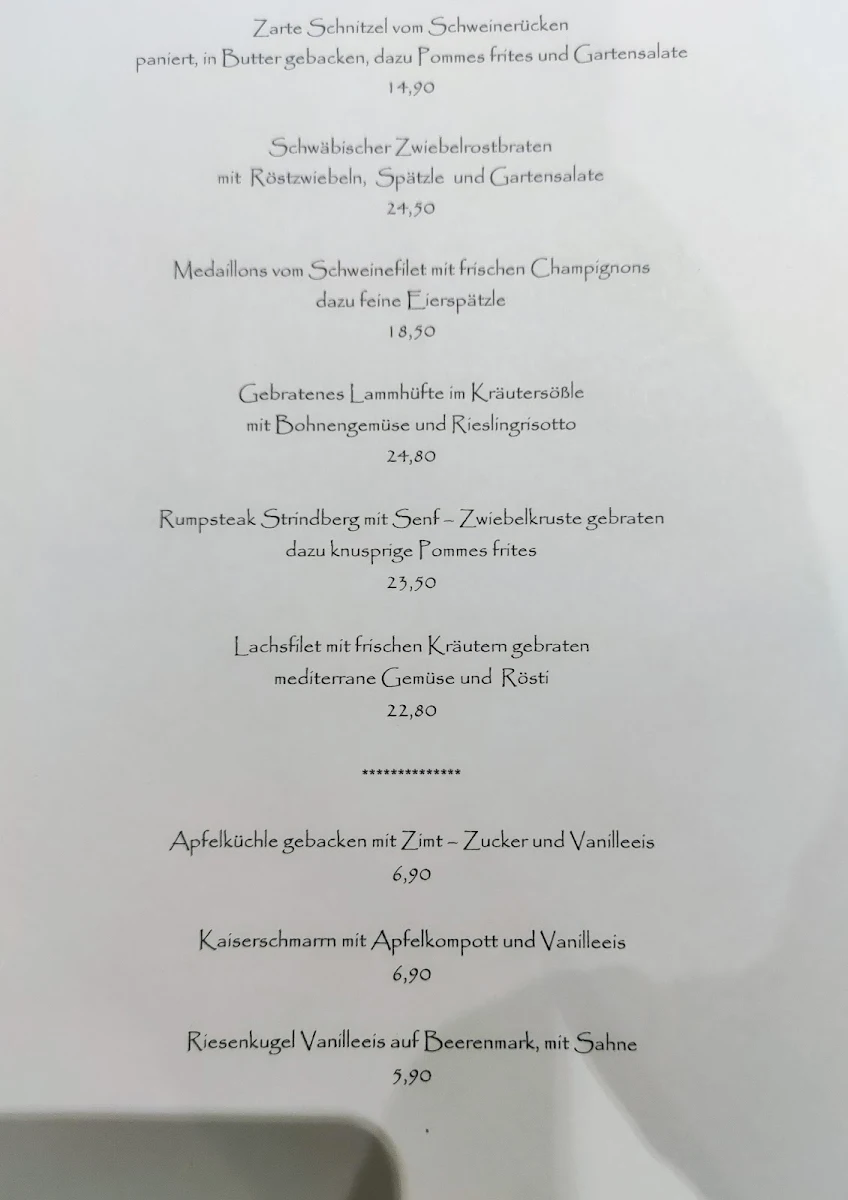 Speisekarte photo 2