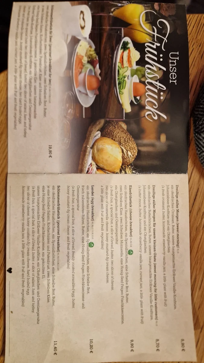 Speisekarte, Bäckerei Dreißig