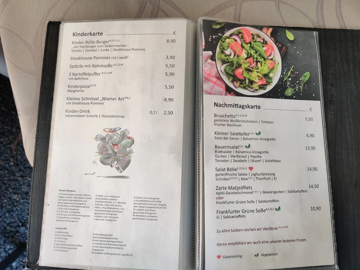 Speisekarte, Restaurant Bölle