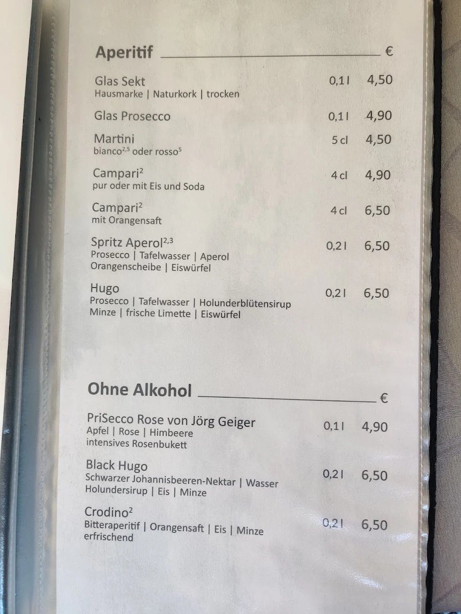 Speisekarte, Restaurant Bölle