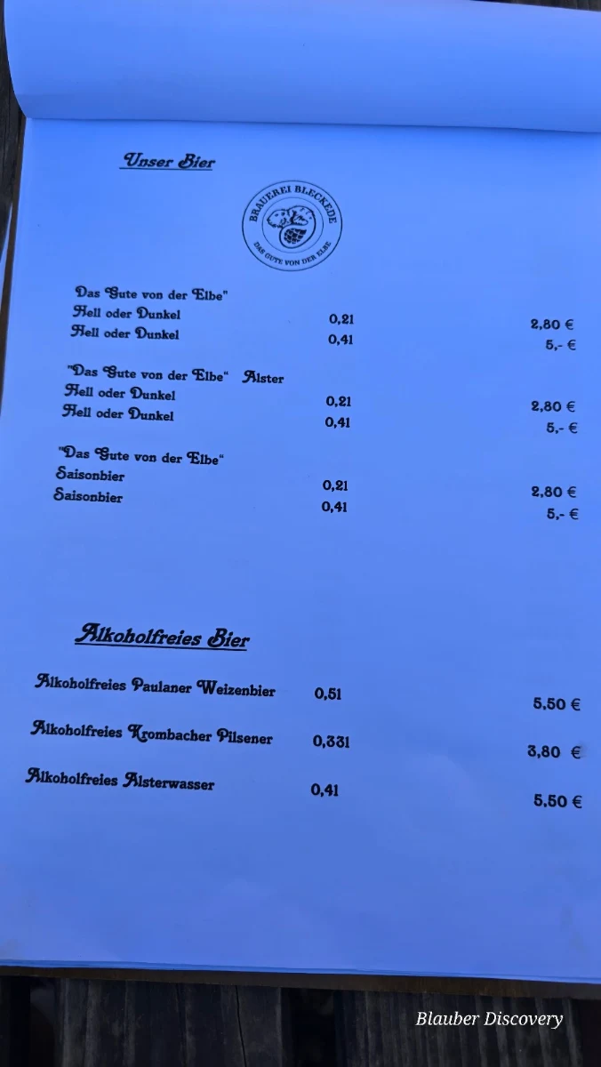 Speisekarte, Bleckeder Brauhaus
