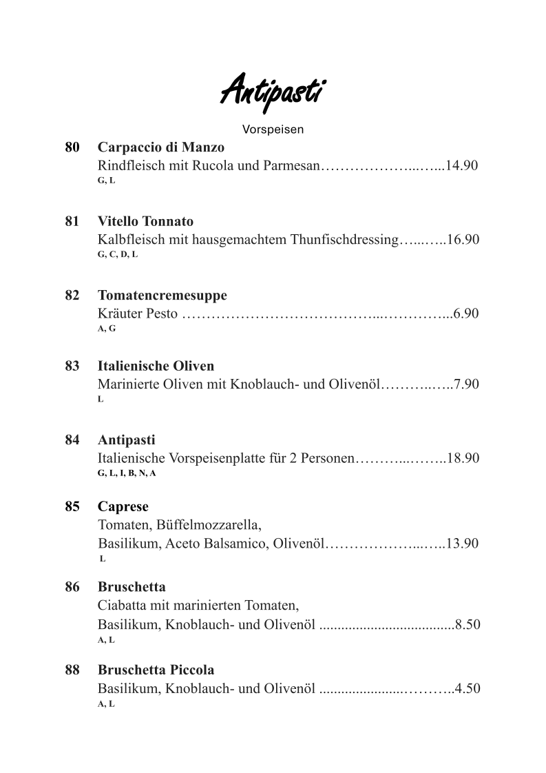 Speisekarte photo 2
