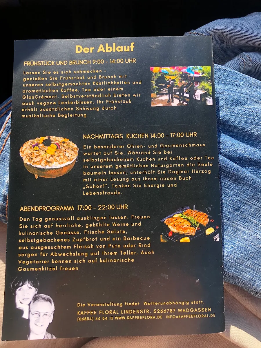 Speisekarte, Kaffee Floral