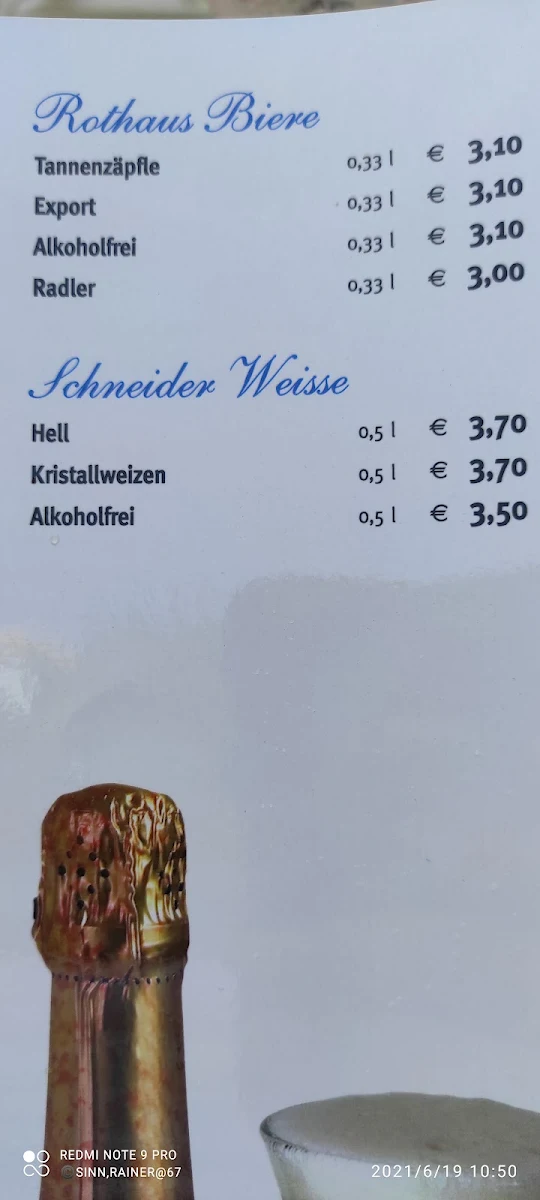 Speisekarte, Eiscafé CASAL