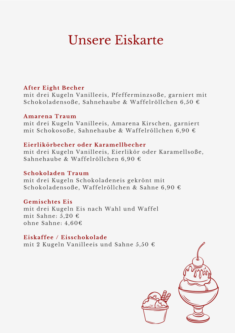 Speisekarte, Brauhaus am See