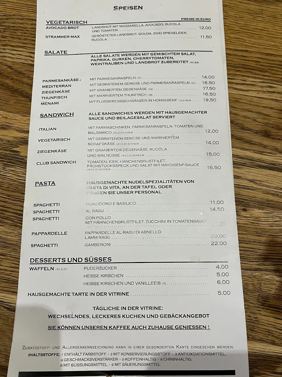 Speisekarte, Zlatanz Cucina Italiana