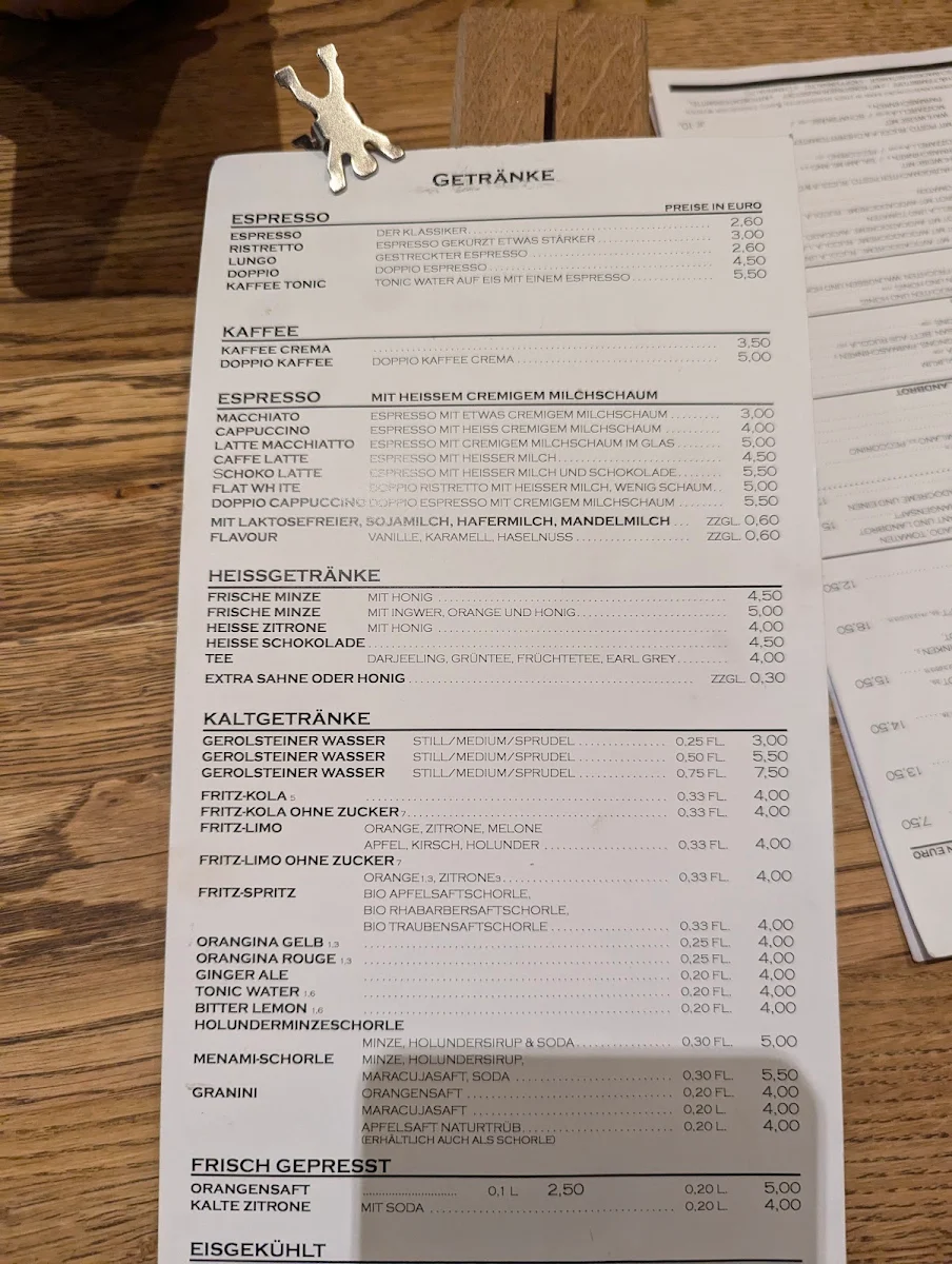 Speisekarte, Zlatanz Cucina Italiana