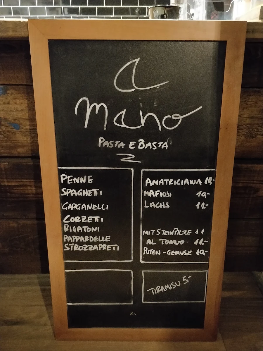 Speisekarte, Amano Pasta e Basta