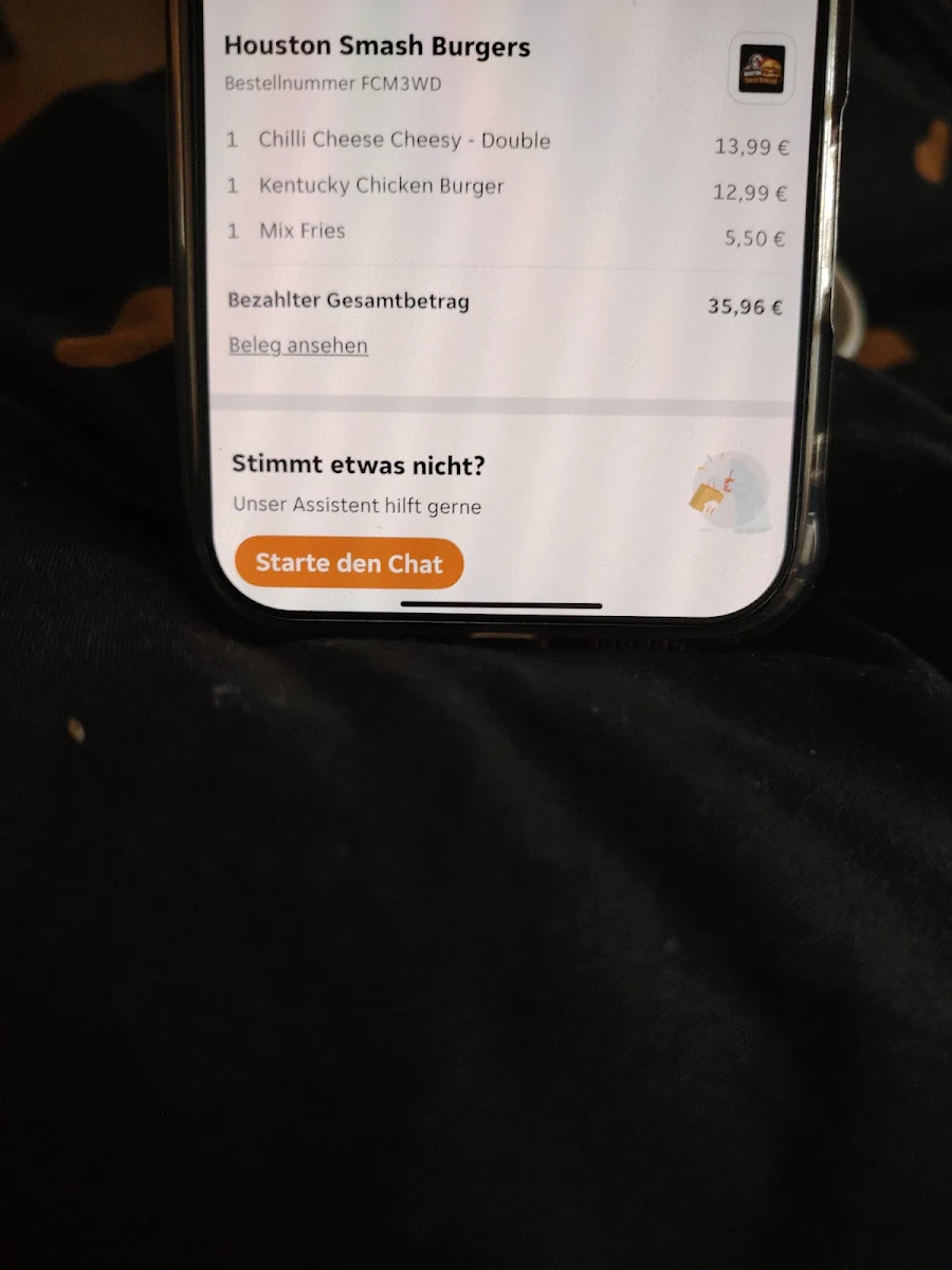 Speisekarte, Houston Smash Burgers