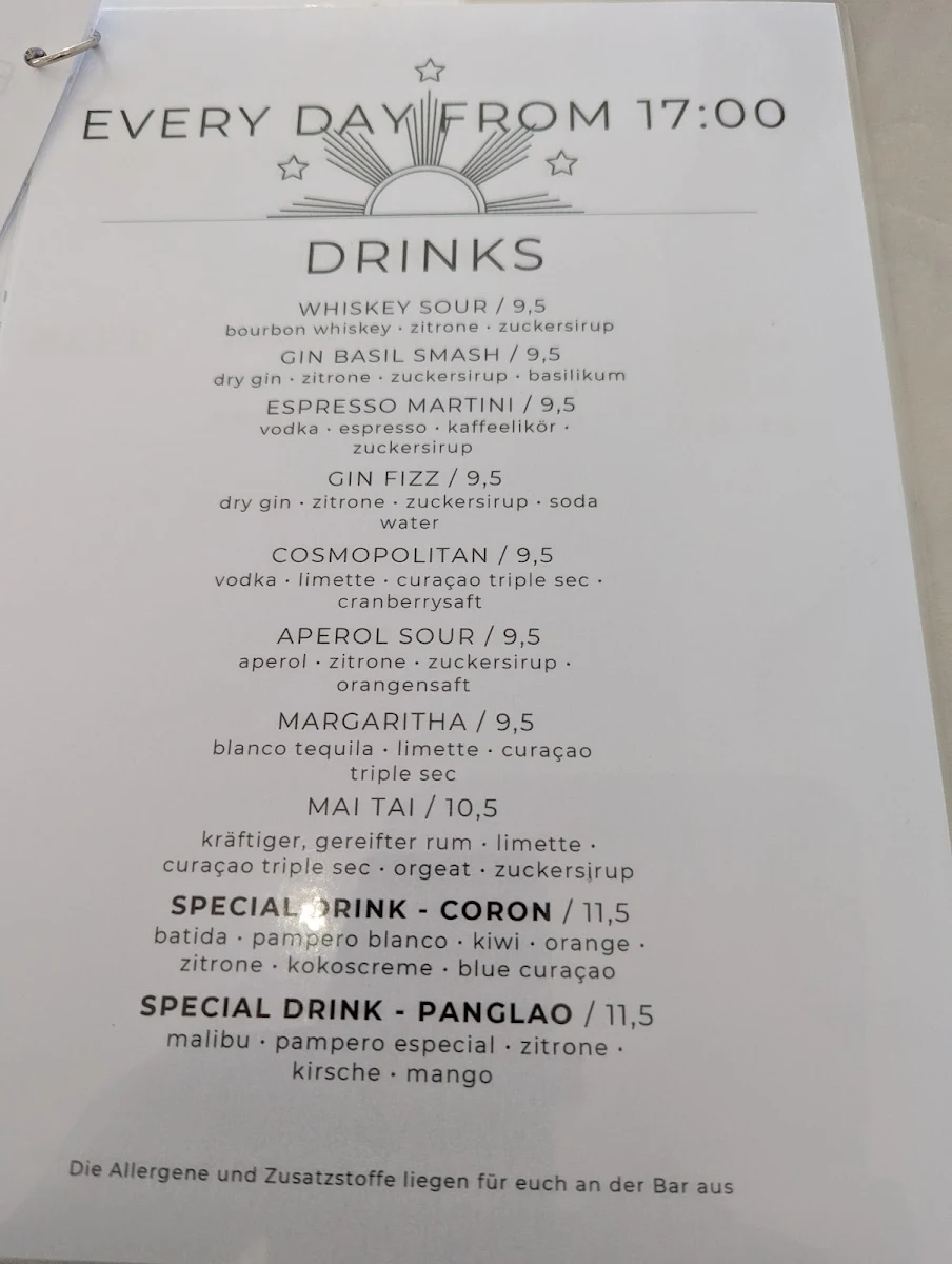 Speisekarte, Tambayan