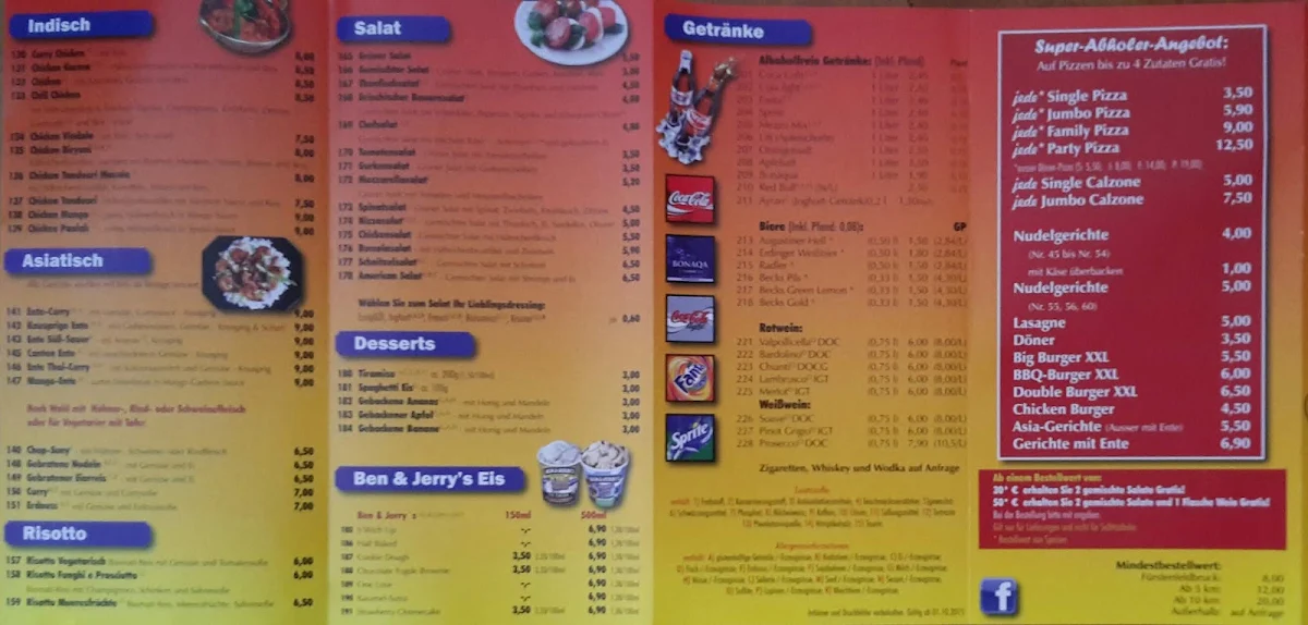 Speisekarte, Fair Pizza Fürstenfeldbruck