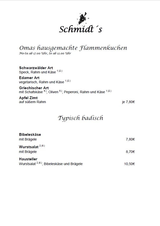 Speisekarte photo 5