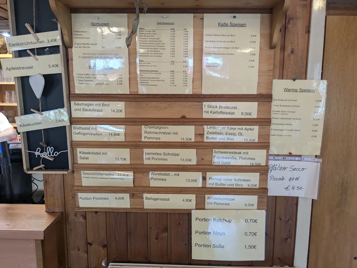 Speisekarte, Drei Buchen