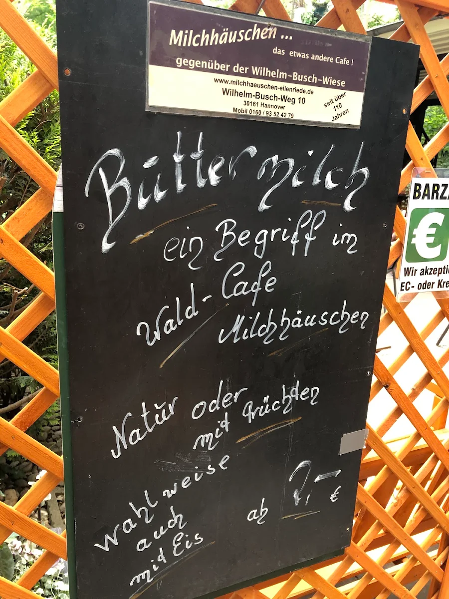 Speisekarte, Milchhäuschen Eilenriede