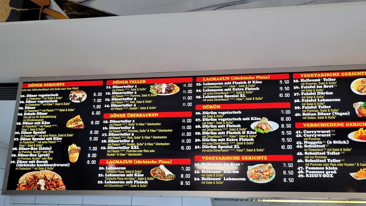 Speisekarte, Dubai Grill