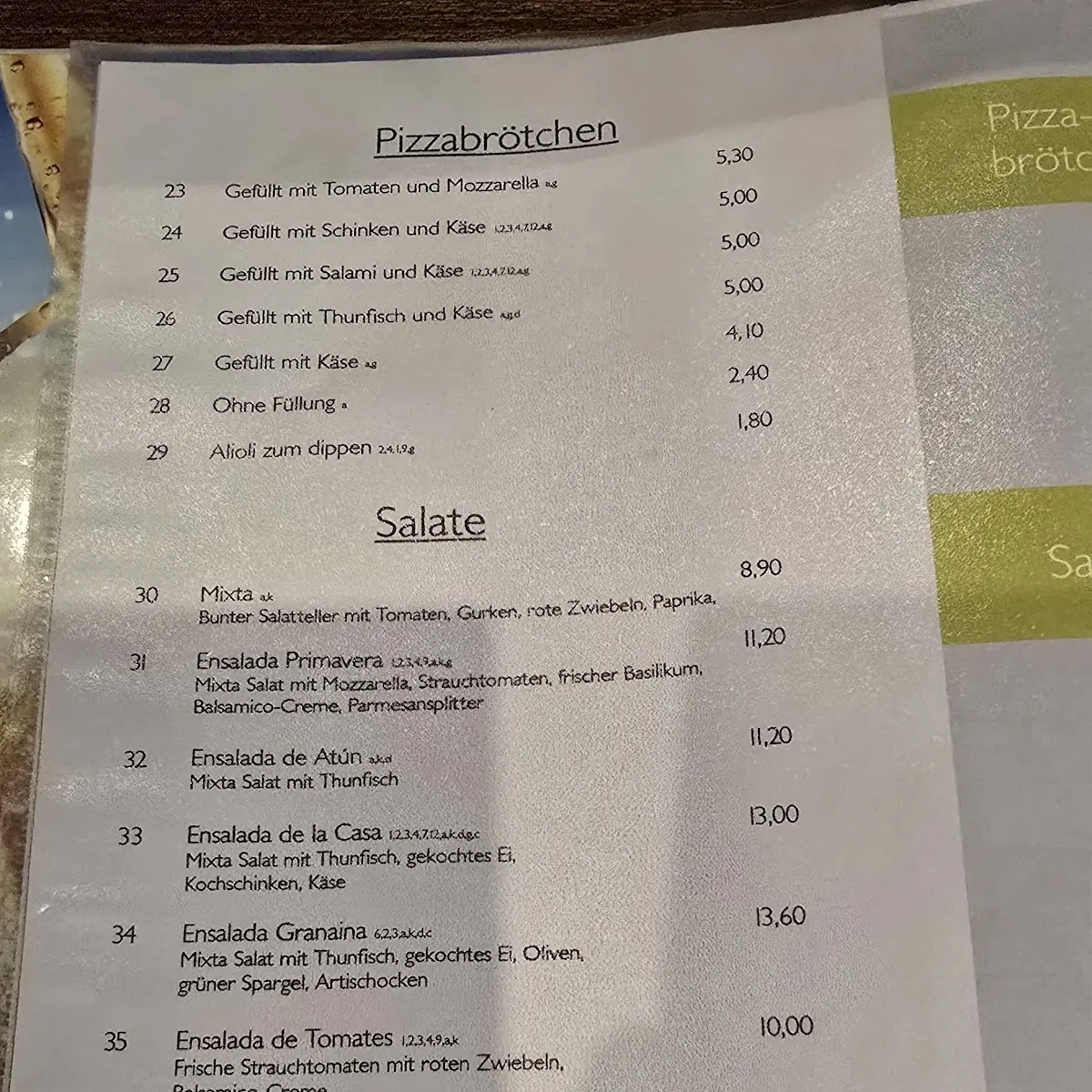 Speisekarte, Collo | Restaurant & Bar