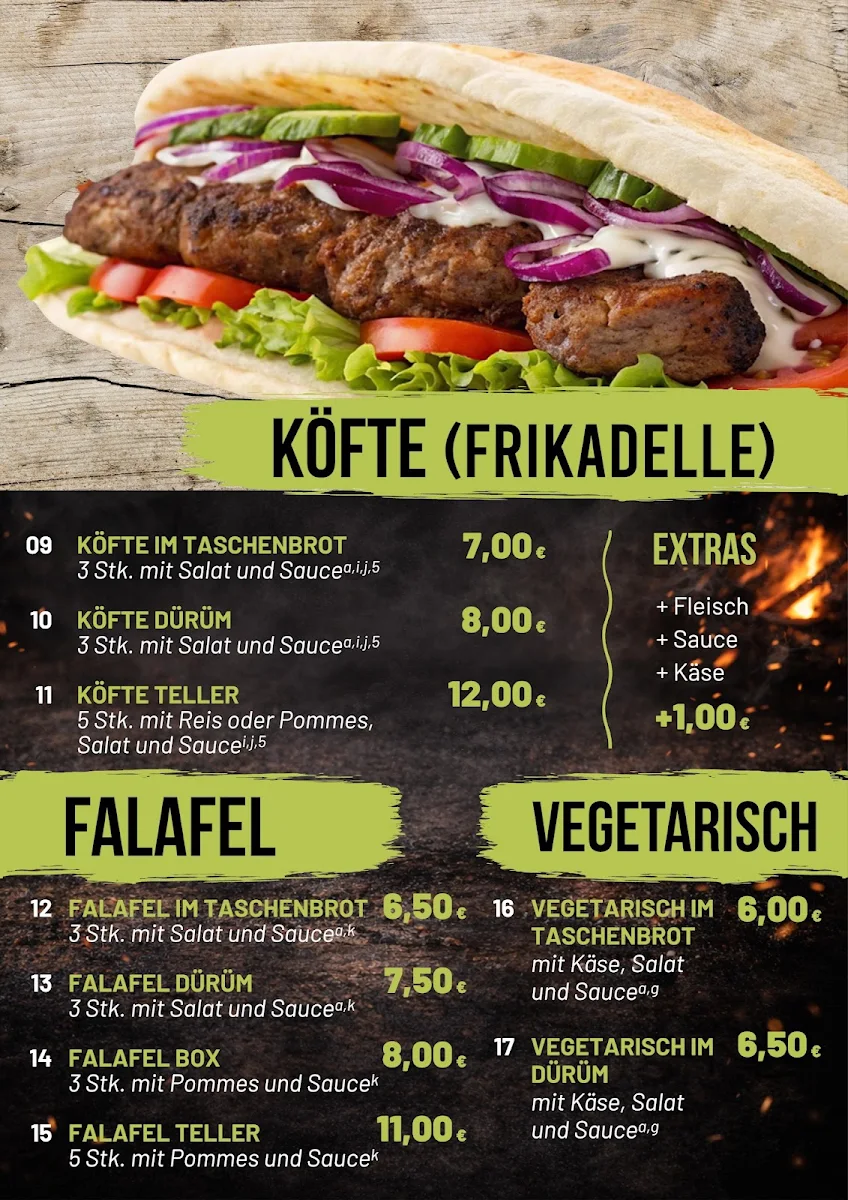 Speisekarte, SHAH DÖNER