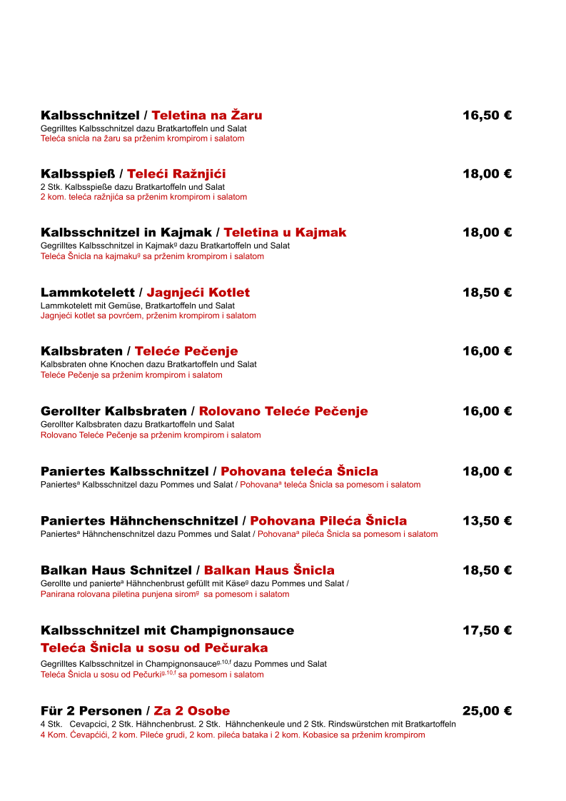 Speisekarte photo 2