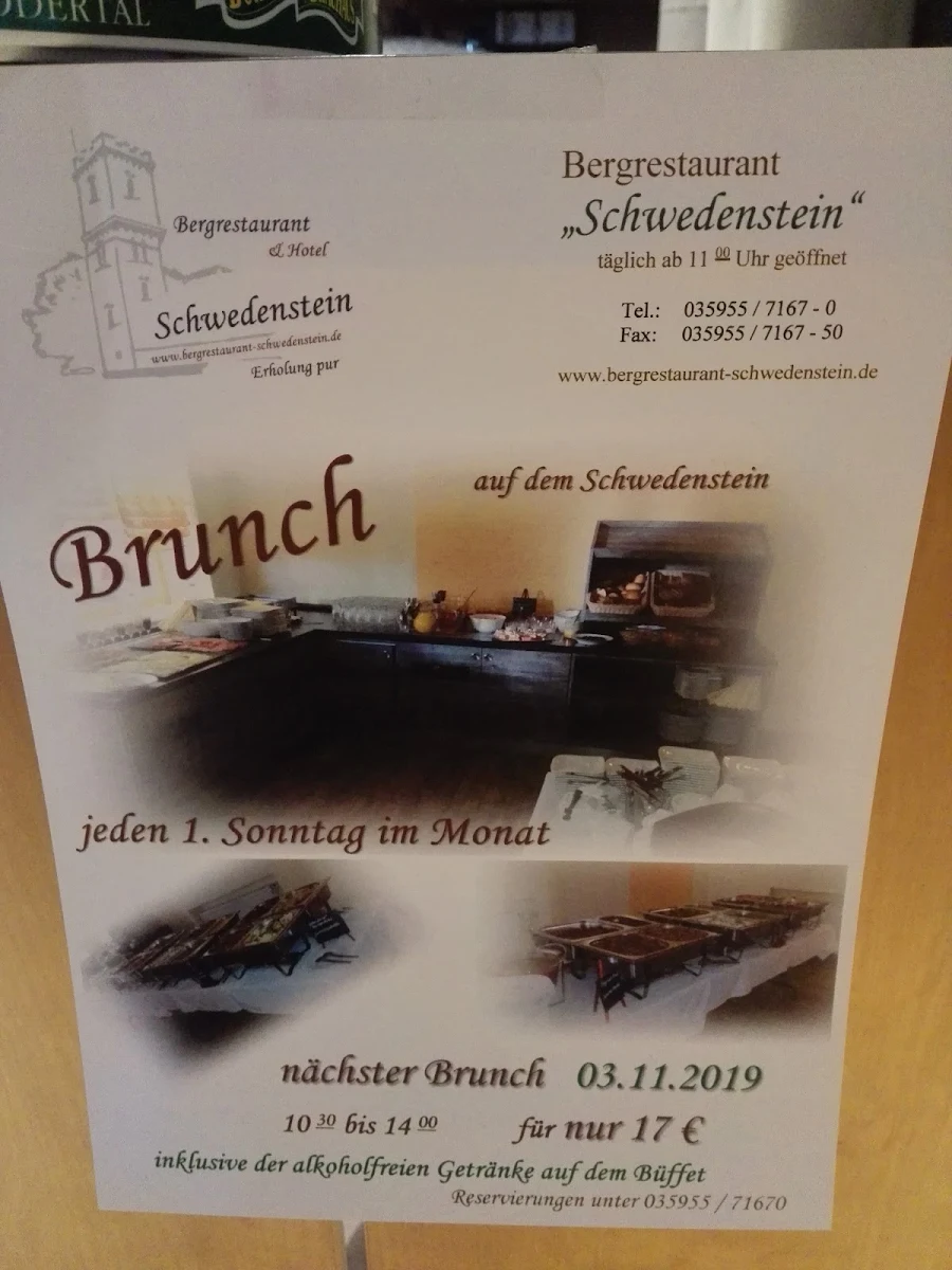 Speisekarte, Bergrestaurant Schwedenstein