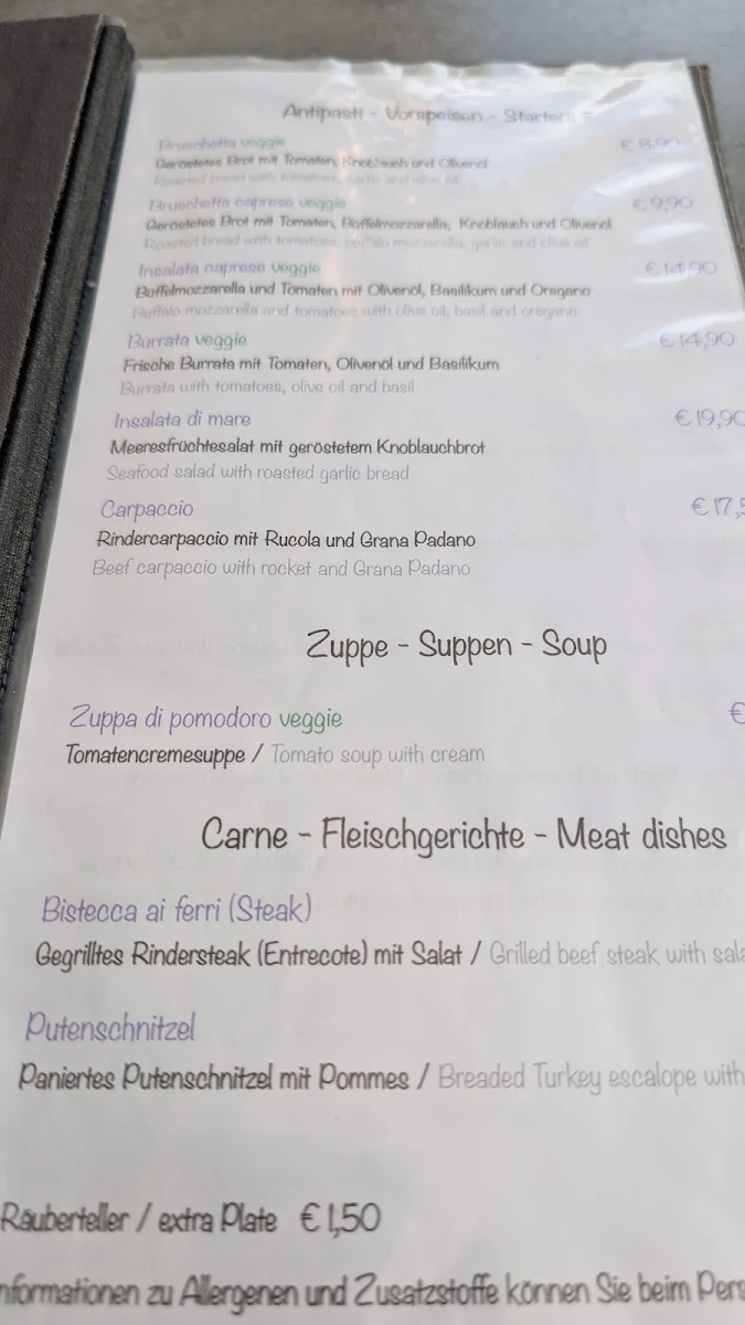 Speisekarte, Colosseo Ristorante Pizzeria