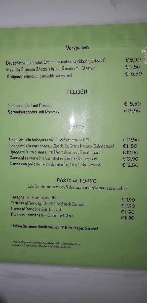 Speisekarte, Colosseo Ristorante Pizzeria