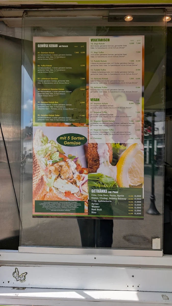 Speisekarte, Berliner Gemüse Döner