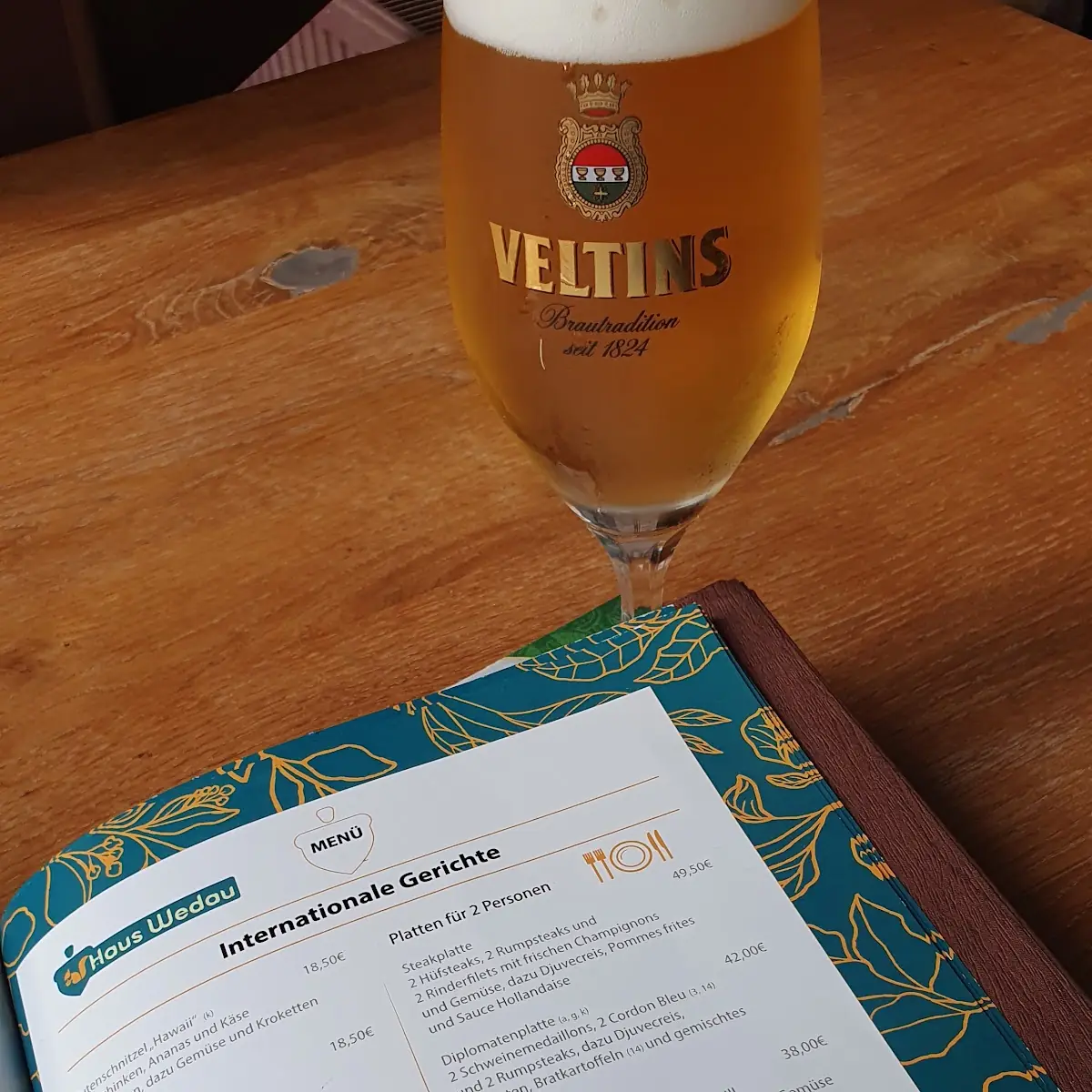 Speisekarte, Restaurant Haus Wedau