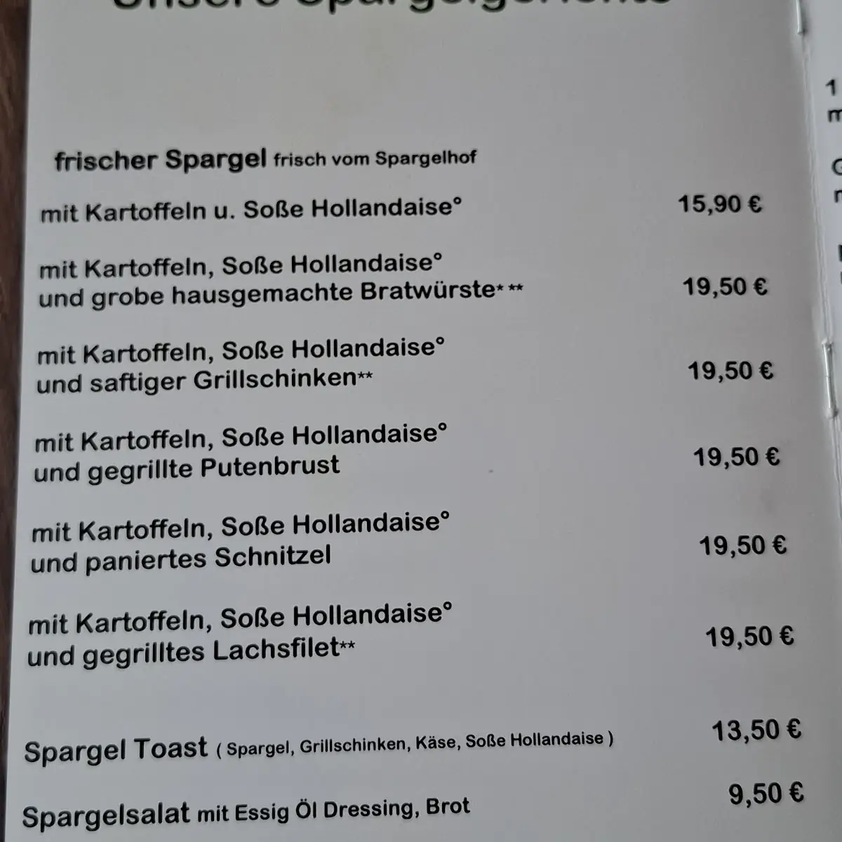 Speisekarte photo 5