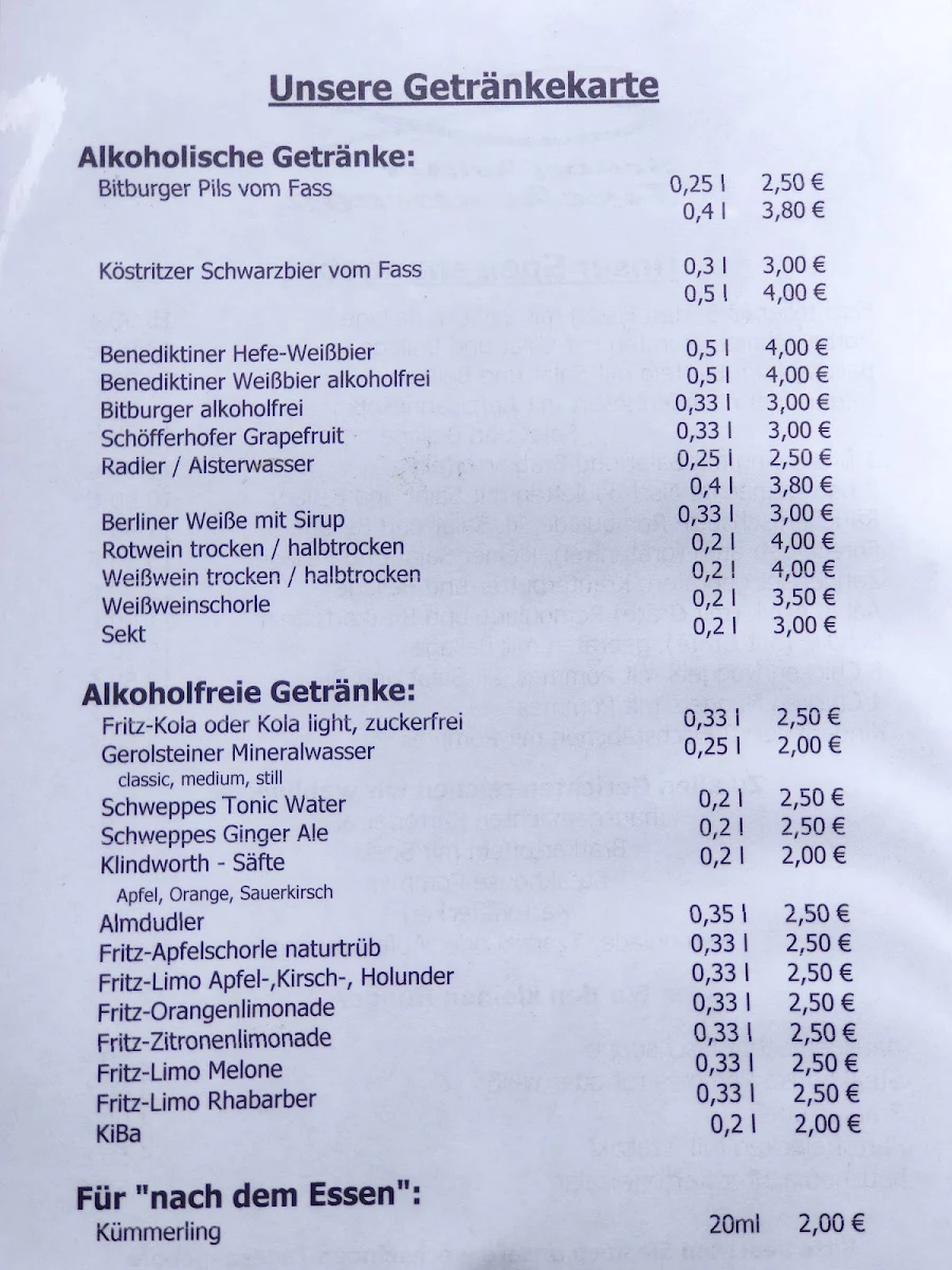 Speisekarte photo 1