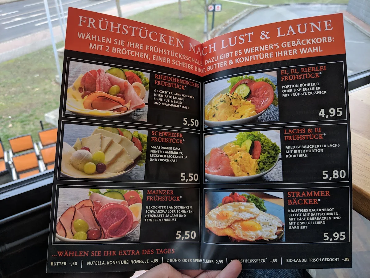 Speisekarte, Werner's Backstube - Holzofen Brothaus & Café