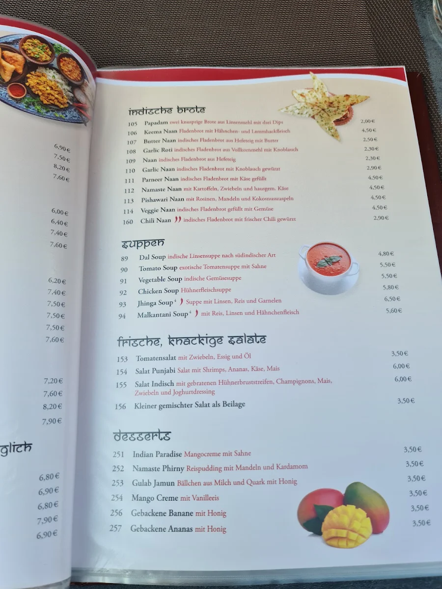Speisekarte, Punjabi Dhaba