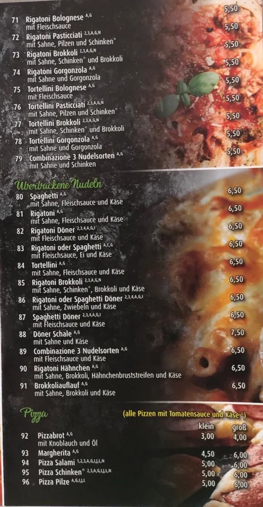 Speisekarte, Merkers Döner