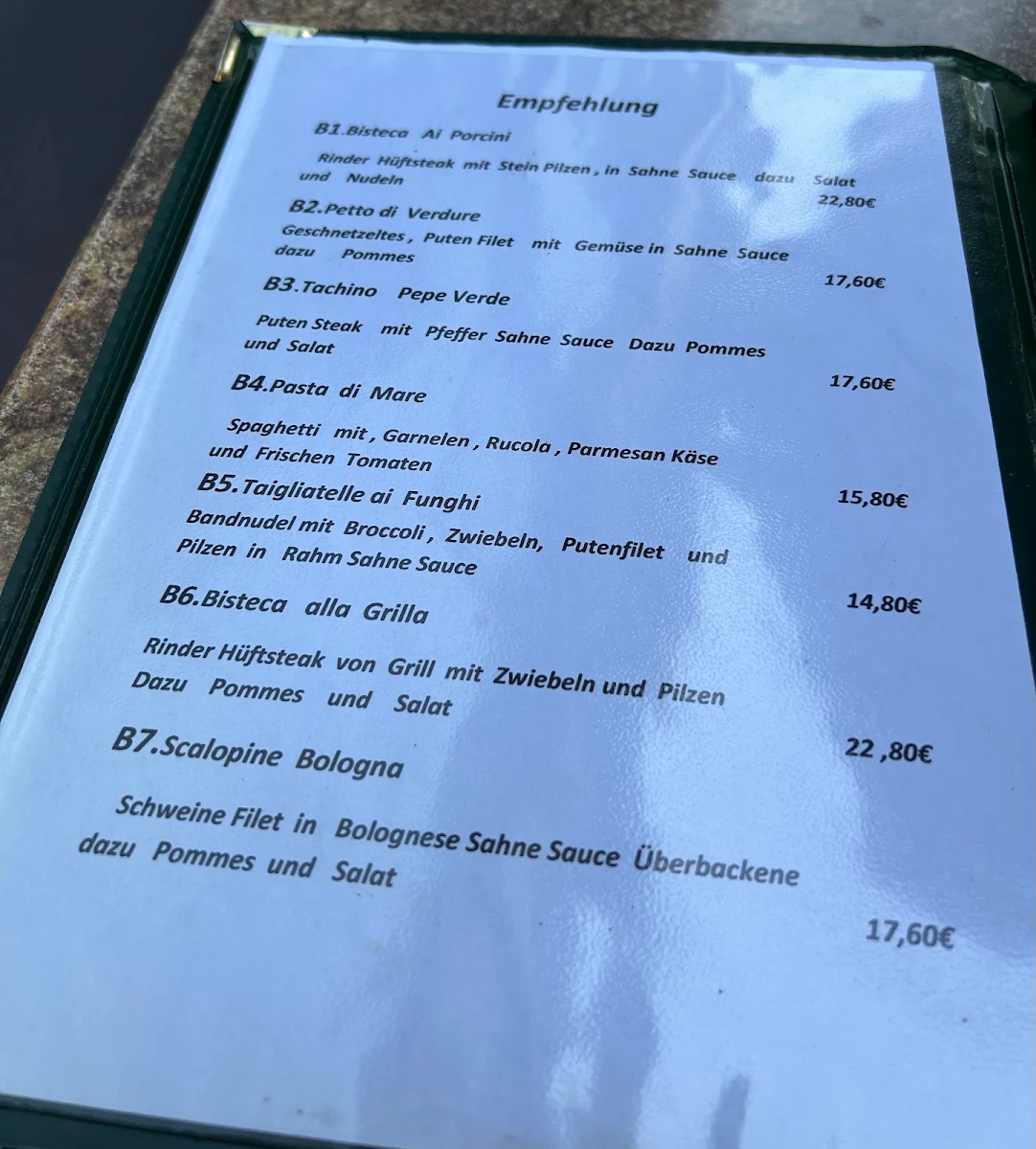 Speisekarte photo 1