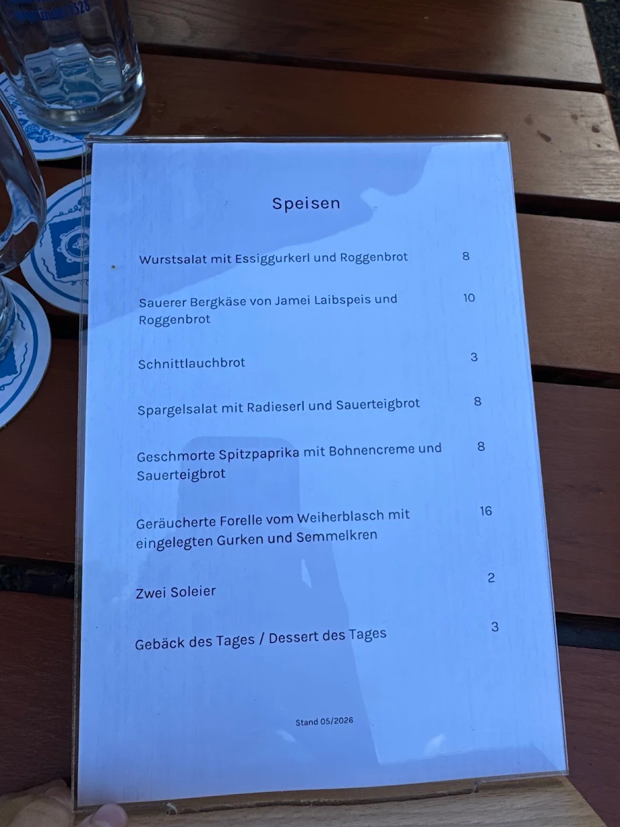 Speisekarte, Der Josi