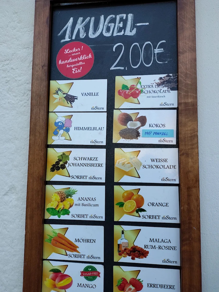 Speisekarte, Eisstern