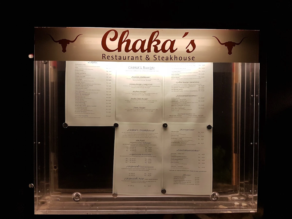Speisekarte, Chaka's