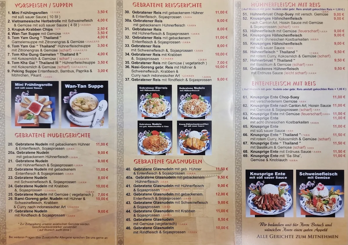 Speisekarte, Asia Wok & Sushi