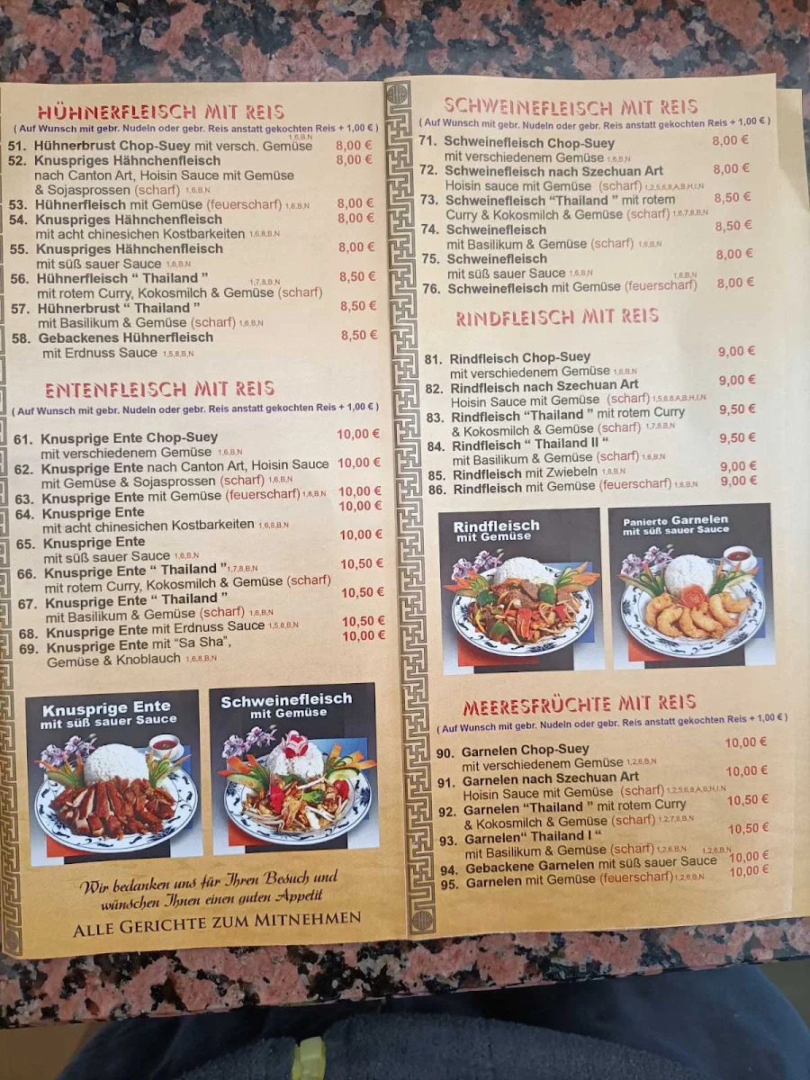 Speisekarte, Asia Wok & Sushi