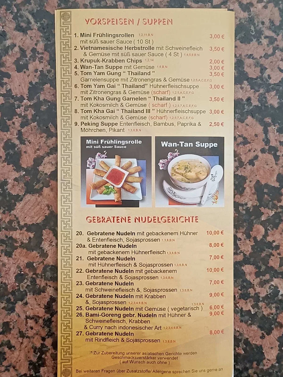 Speisekarte, Asia Wok & Sushi